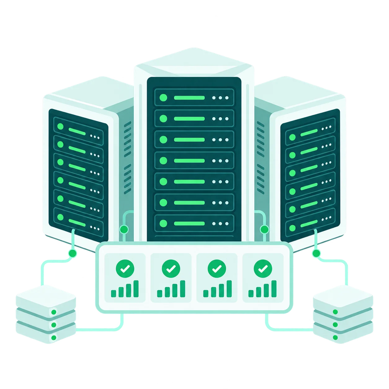 Server stack representing a production-scoped AI system