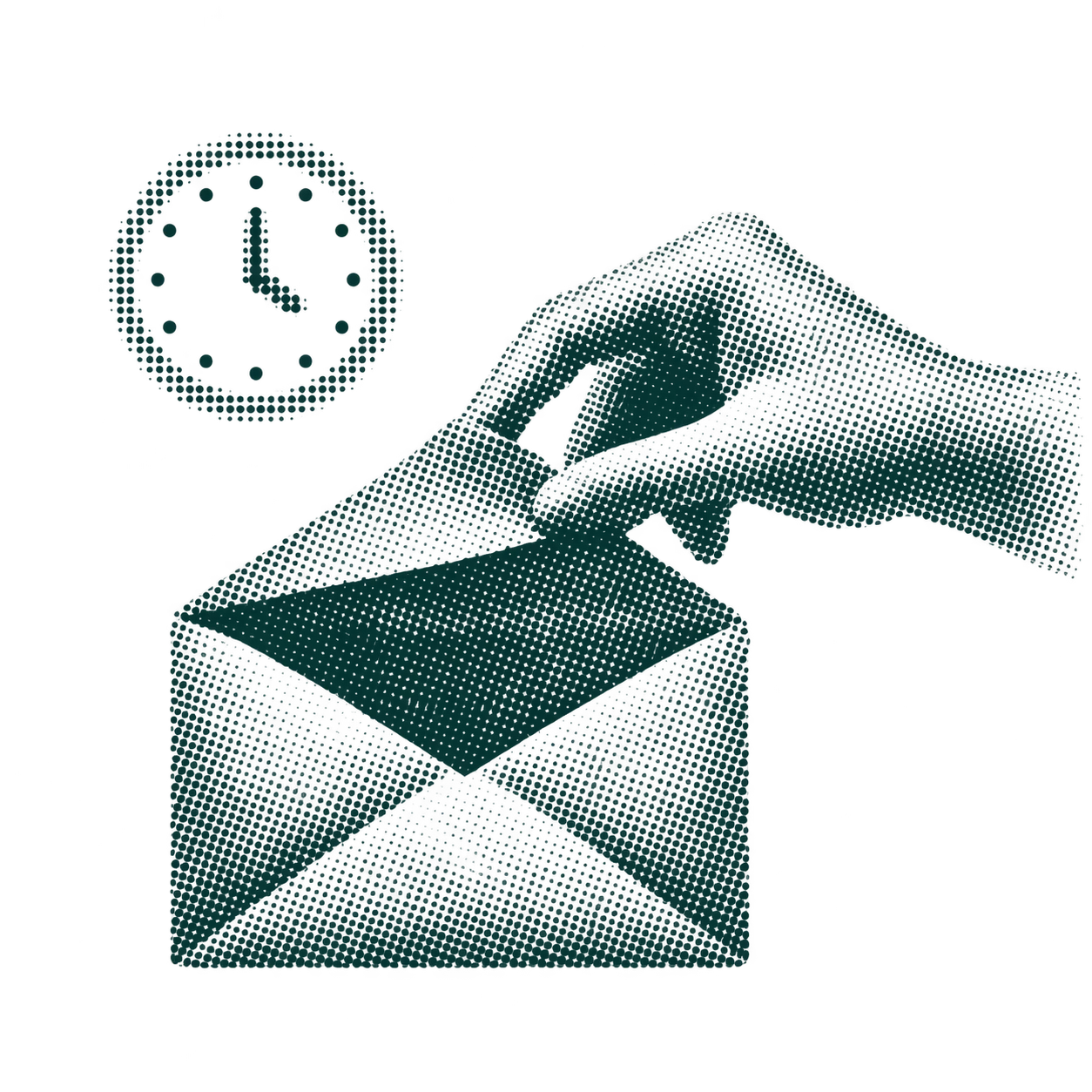 Illustration of a message being read