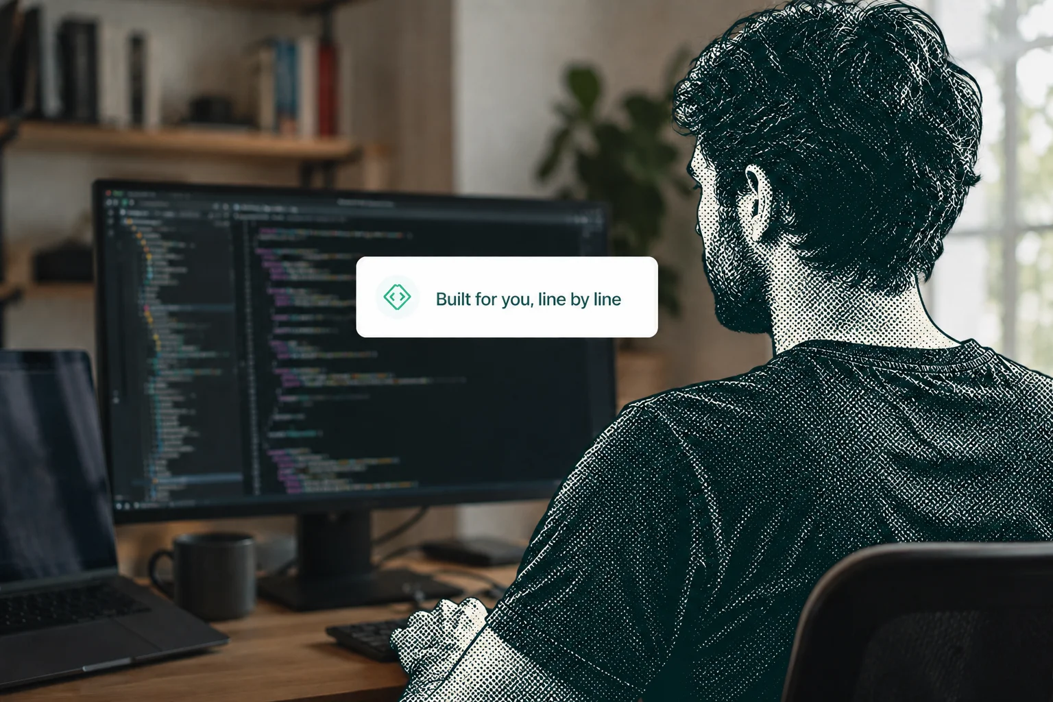 A developer building bespoke software from scratch