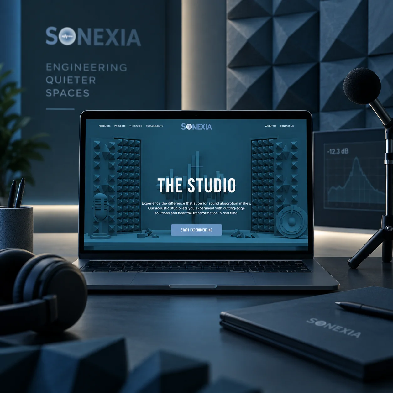 SONEXIA interactive acoustic website interface